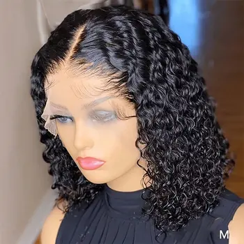 Deep Wave Bob Wig 16 Inch 13x4 Deep Curly Wig Human Hair 13×6 Lace Frontal Wigs 250 Density Glueless Wigs 1