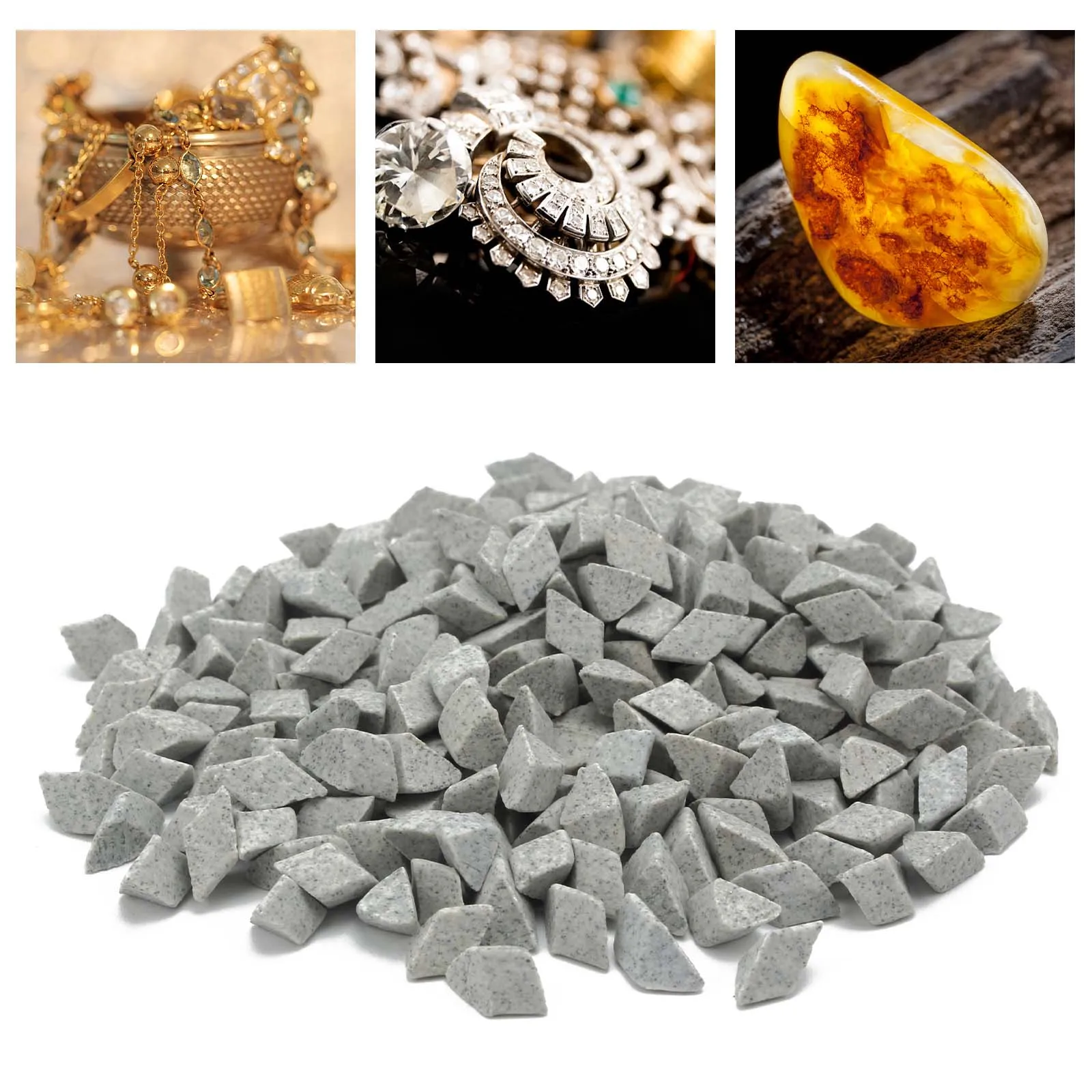 Riempitivo Ceramico Per Lucidatura Rocce – Pellet Triangolari 4 Mm, 1 Kg Per Vibratrici E Tumbler