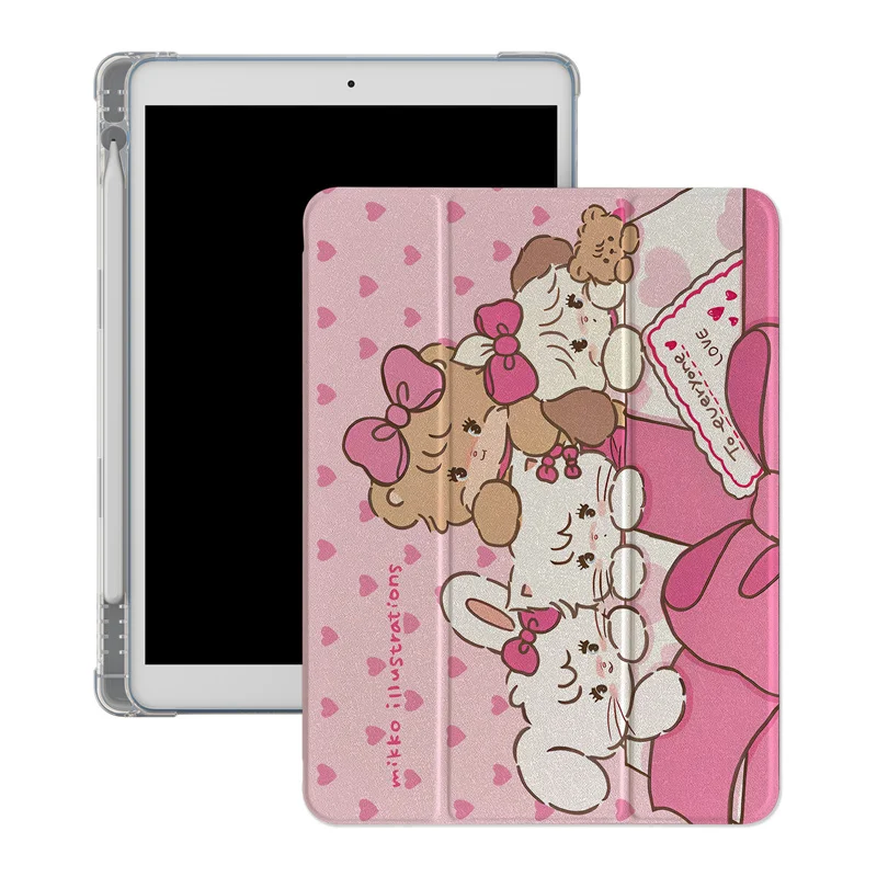 Korean Cute Tablet Case with Pen Holder