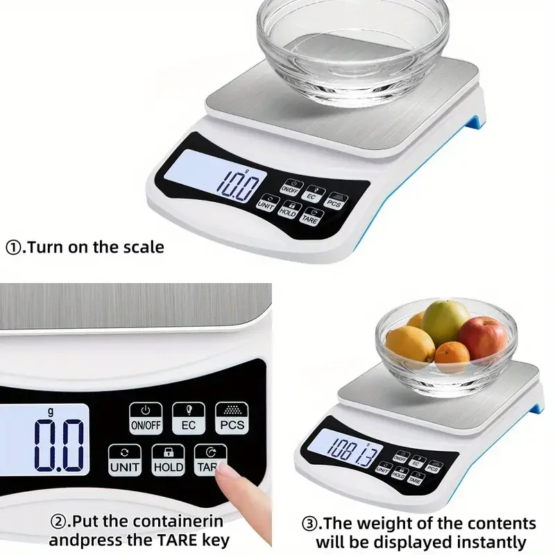 Precision Electronic Kitchen Scale - High-Accuracy Digital Display for Lab and Food Use (Battery Not Included)