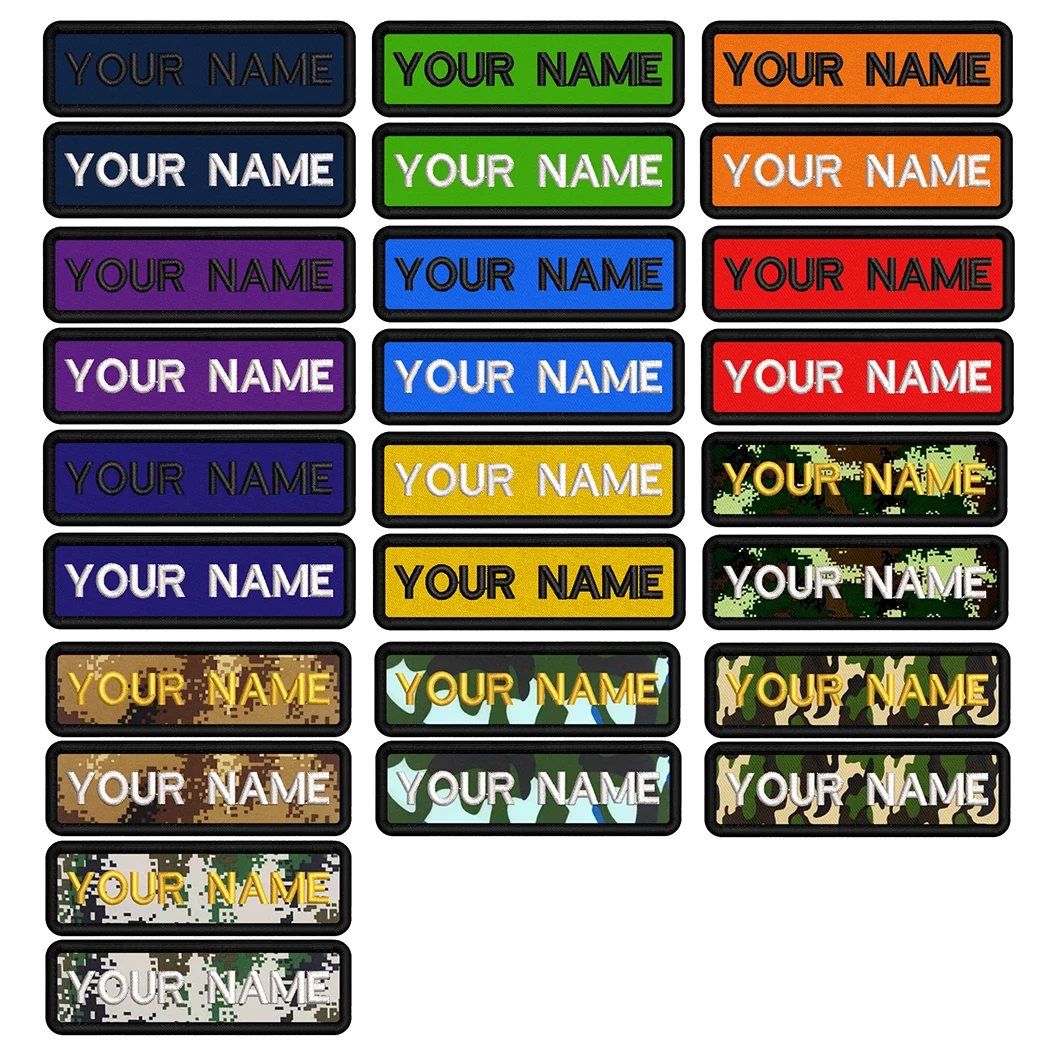 Personalized Patches Name Patch Colorful Customization Embroidered Badge DIY Emblems Iron On Or Hook Loop for Clothing clothing patches embroidered patches custom name patches
