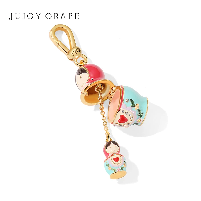JuicyGrape Russian Matryoshka Doll Charm Necklace Keychain Sweater