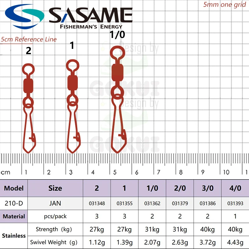 SASAME Super Power Snap Swivel Stainless Steel Fishing Terminal