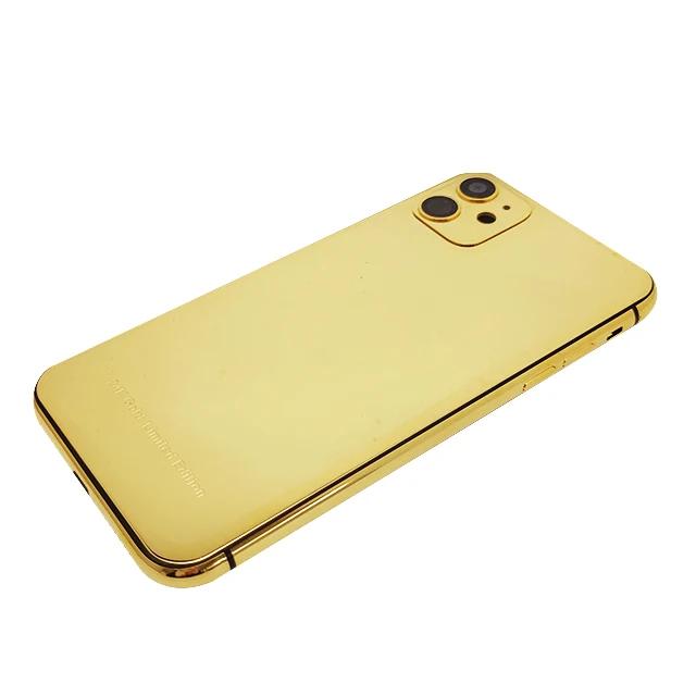 

Personal Customization Luxury 24k Gold Plated Middle Frame For iPhone Mobile Phone Replacement Gold Housing