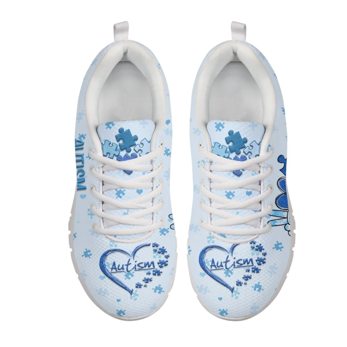 INSTANTARTS  Autism Awareness Sport Sneakers for Women Autumn Spring Comfort Flat Shoes Non-Slip Running Shoes Plus Size Tennis