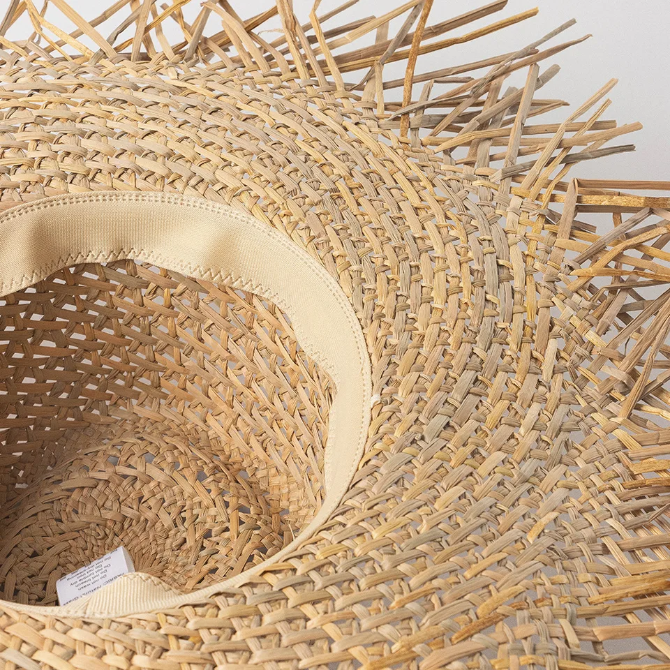 Cappello Da Sole In Paglia Di Carta Con Fiori, Tesa Larga, UPF 50, Pieghevole Per Viaggio