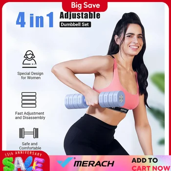 MERACH Set di manubri regolabili da 2, pesi manuali 4 in 1 per donne a casa, manubri pesi liberi ciascuno 2,2 libbre 4,4 libbre 6,6 libbre 8,8 libbre