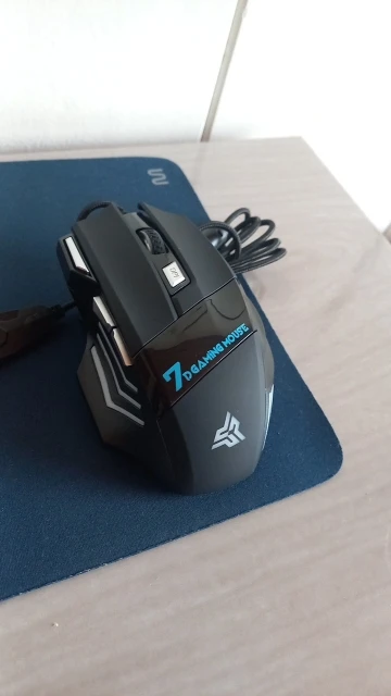 Mouse gamer para jogo computador 3200dpi com LED laser X7 USB Botões Profissional photo review