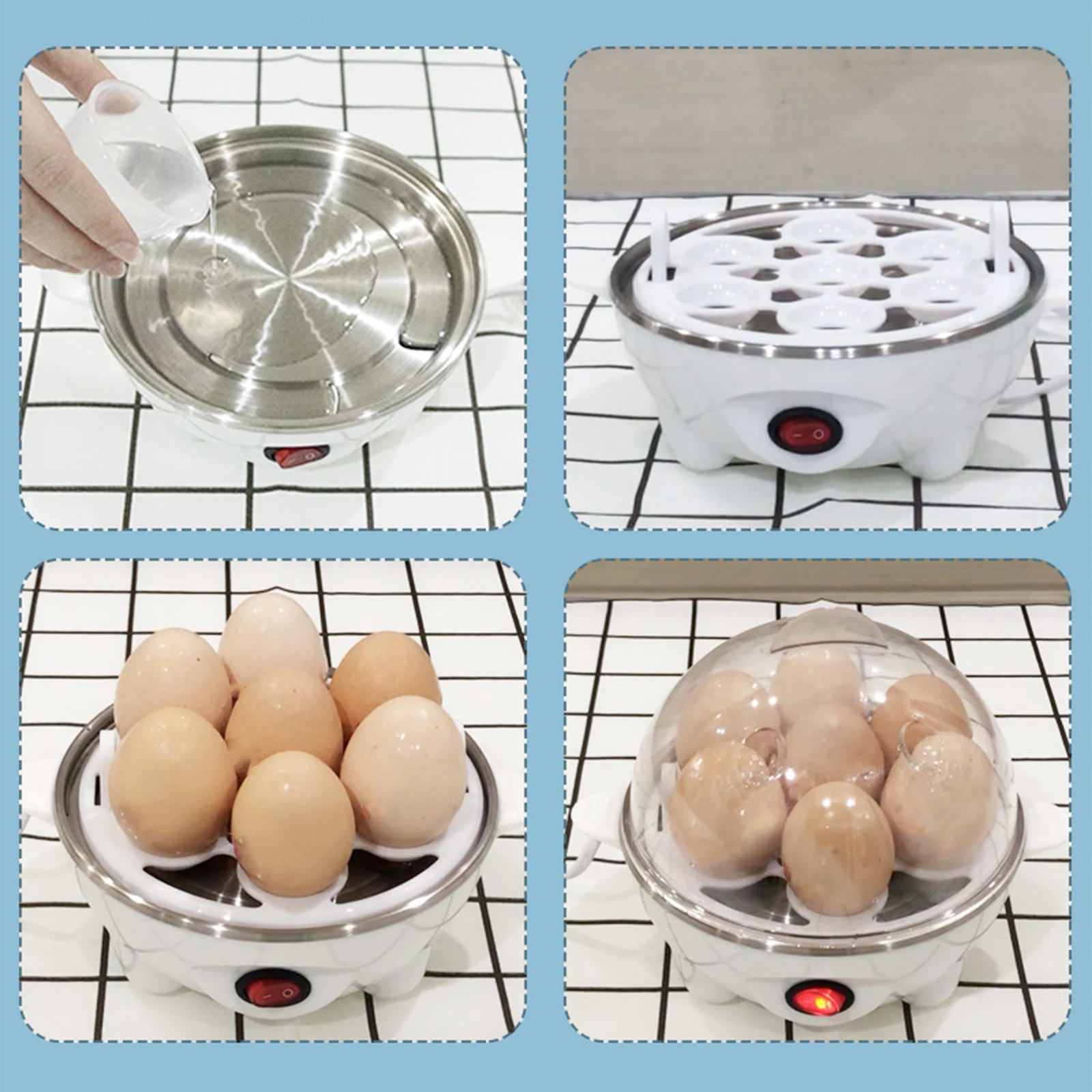 Egg Cooker 220V Gadgets Hard Boiled Multifunction Steaming High Temperature Steamer Anti Slip Base Egg Boiler for Vegetables Pot 5