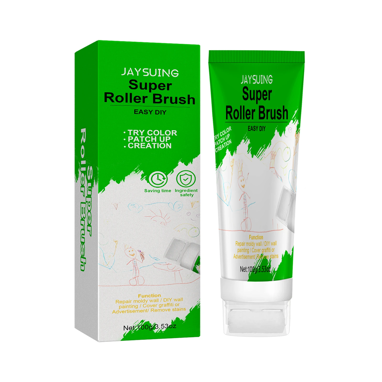 Wall Repair Agent Set with Roller Brush for Latex Paint