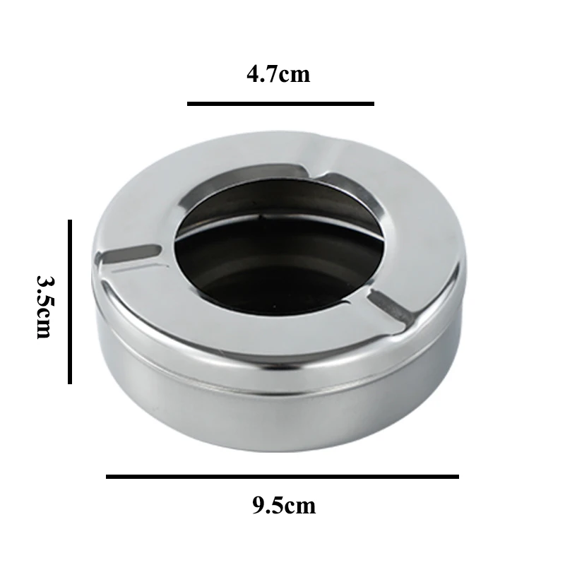 Round Stainless Steel Cigarette Ashtray with Lid Smoking Accessories cigarettes ashtray stainless steel ashtray metal ashtray