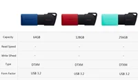 Kingston USB Flash Drive USB 3.2 Gen 1 Pen Drive 64GB 128GB 256GB Flash Disk Mini Key Memory Original Usb Stick3.2 Drives for PC 2