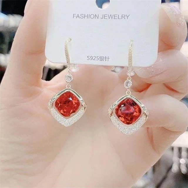 High Quality Dangle Earrings for Women Exquisite Teardrop Engagement Wedding Pendant Earings Fashion Jewelry 2022 brinco 5