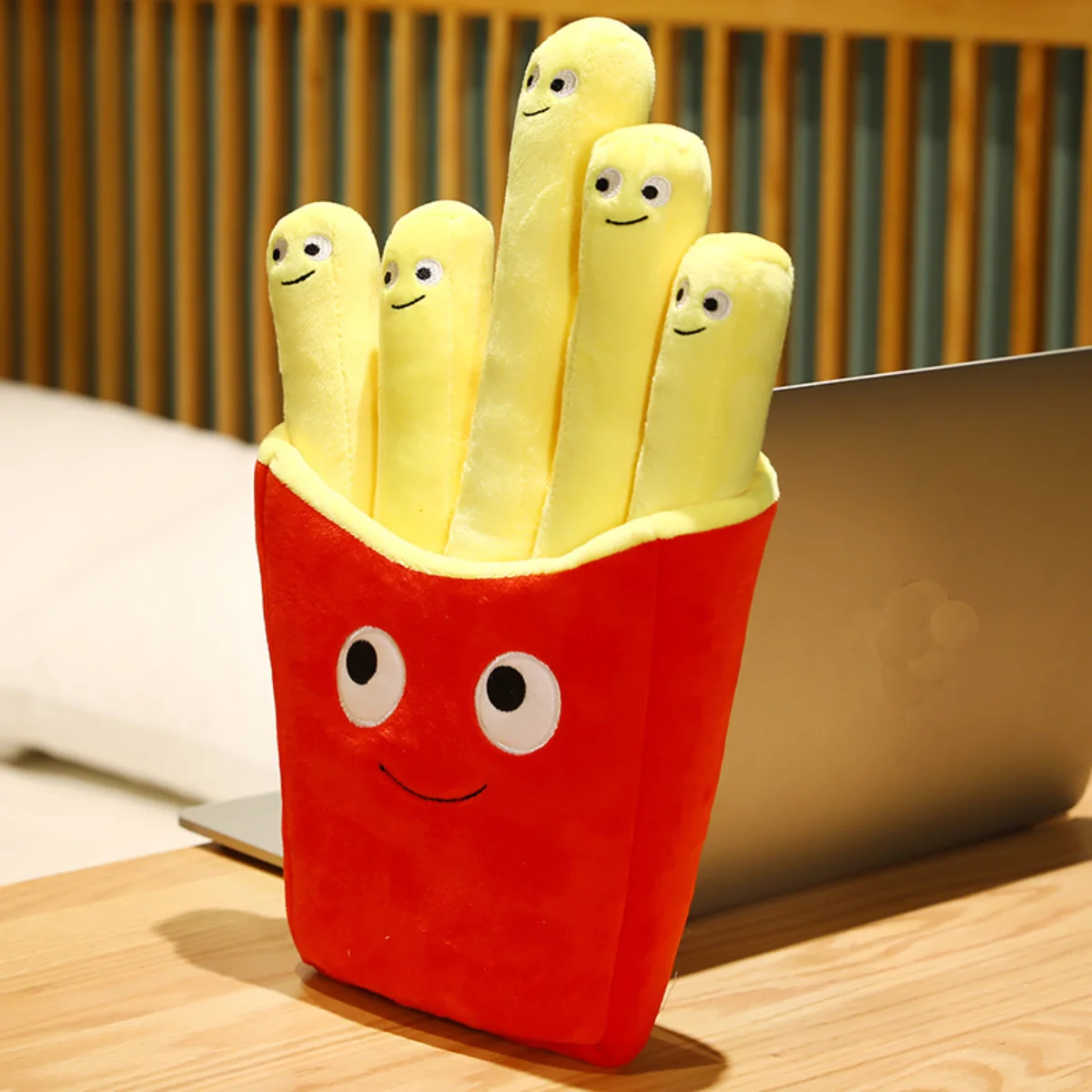 Plush Toys Emotional Support Smile French Fries Stuffed Toy Children's Pretend Play Accessories for Christmas Gift