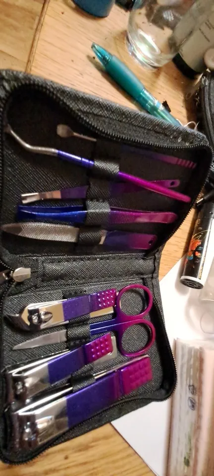 9-18pcs Set Professional Stainless Steel Manicure & Pedicure Kit Precision Nail Care with Travel Case with Nail Clipper Scissor photo review