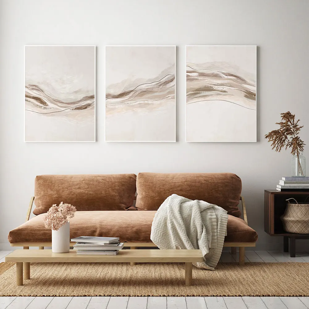 

Beige Abstract Gallery Wall Art Simple Neutral Nordic Prints Poster Canvas Painting Art Modern Minimalist Picture Home Decor