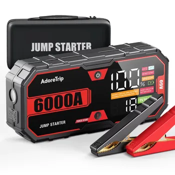Avviatore di emergenza per auto 6000A Power Bank portatile con luce a LED Caricabatteria automatico per auto 12V Dispositivo di avviamento booster Caricatore di emergenza