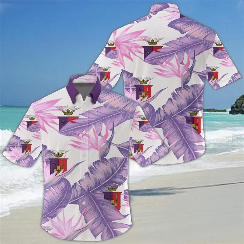 

Hot Sale Quality Harajuku Beach New Arrival Men Short-Sleeve Casual Anime Shirt Blouse Loose Surfing Hawaiian-shirt