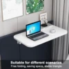 1Pc Folding Wall Desk Wall Mounted Metal Table with Heavy-Duty Bracket Durable Stable for Kitchen Laundry Room & Restaurant Use 2