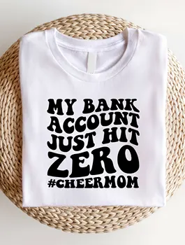 Women Cheer Short Sleeve Shirt, Cheer Mom Graphic Print Round Neck T-Shirt AE30 1