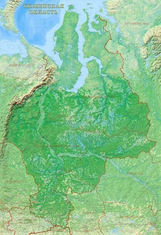 Физическая карта Тюменской области