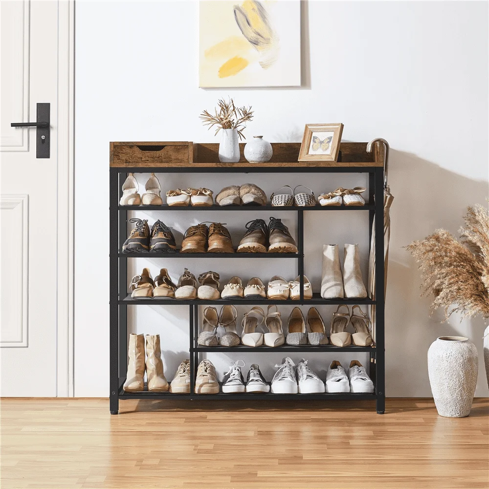 6tier Shoes Rack With Storage Box,storage Rack, Storage Shelf,rustic