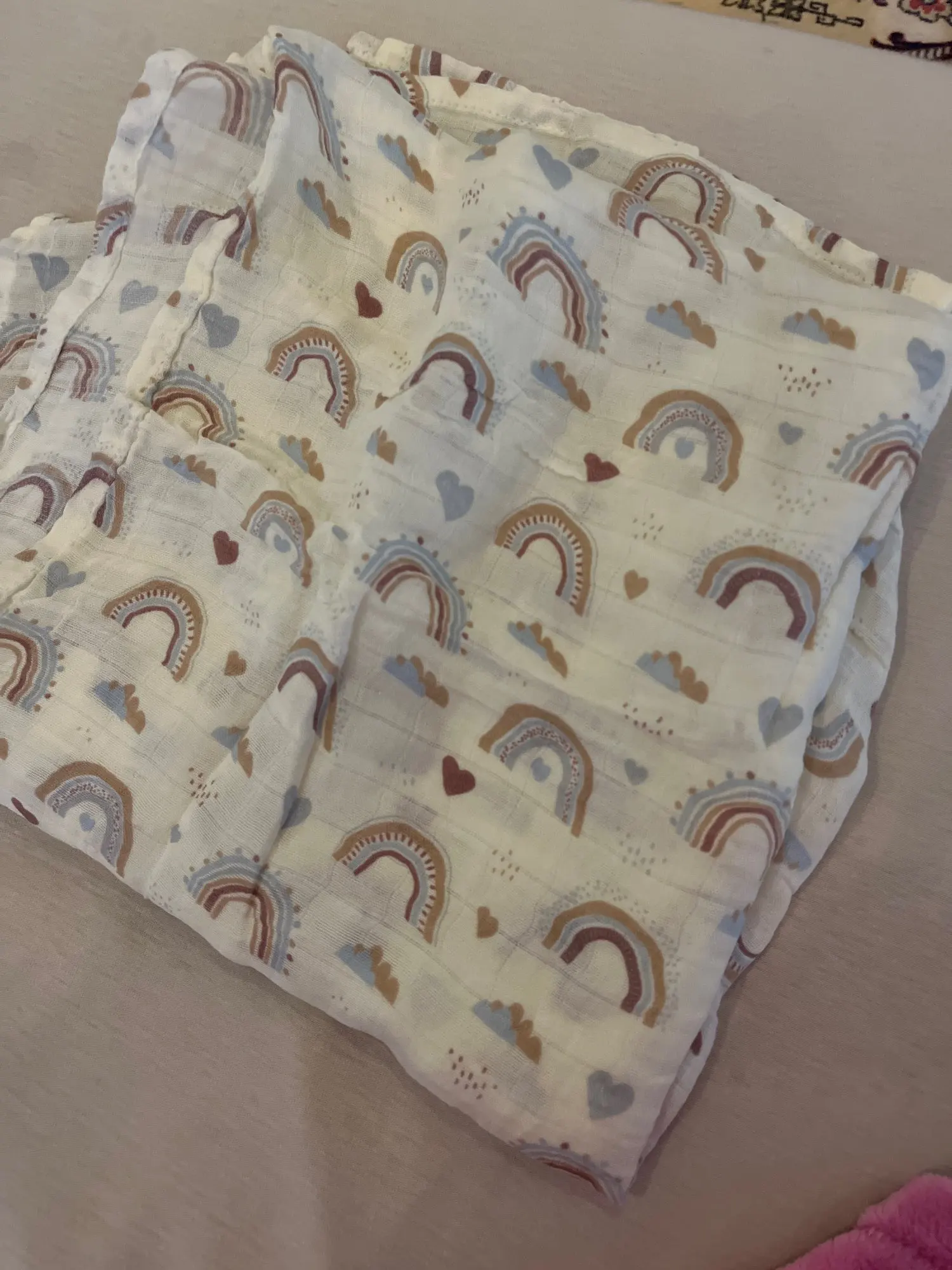 Soft & Breathable Gauze Swaddle Blanket - 120x110CM Bamboo Cotton for Ultimate Comfort and Security photo review
