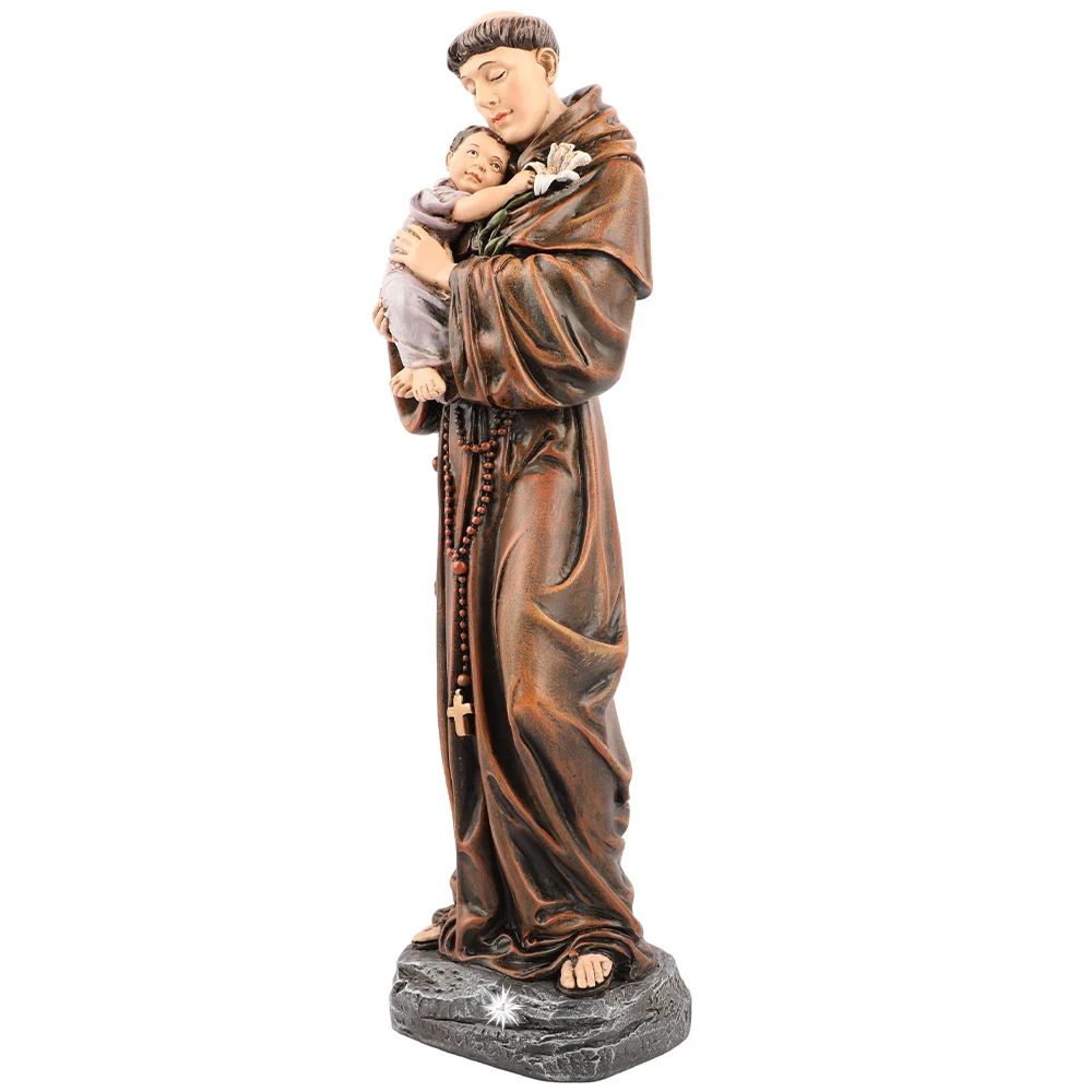 

31cmH Saint Anthony Baby Jesus Figurine Easter Religious Decoration Statues for Table for Bookshelf Living Room Gifts 1 PC