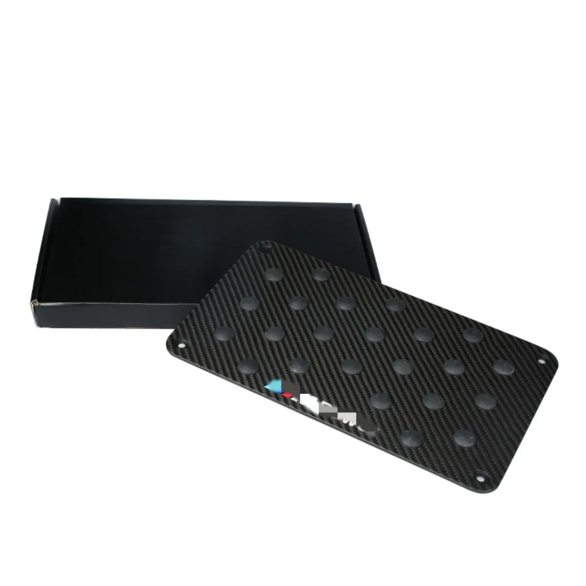 T-carbon 1PCS Heel Foot Mat Pedal Cover Car Floor Pad Car Mat Anti-skid Pedal Black Carbon Fiber Interior Accessories Universal