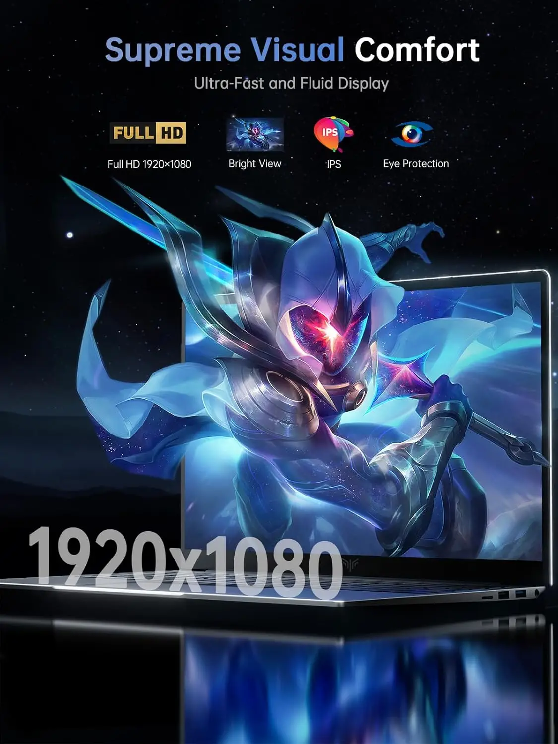 게임용 노트북, 2024 노트북 컴퓨터, 인텔 쿼드 코어 프로세서 (최대 3.6GHz), 16GB DDR4 512GB SSD, 윈도우 11 노트북, 15.6 인치