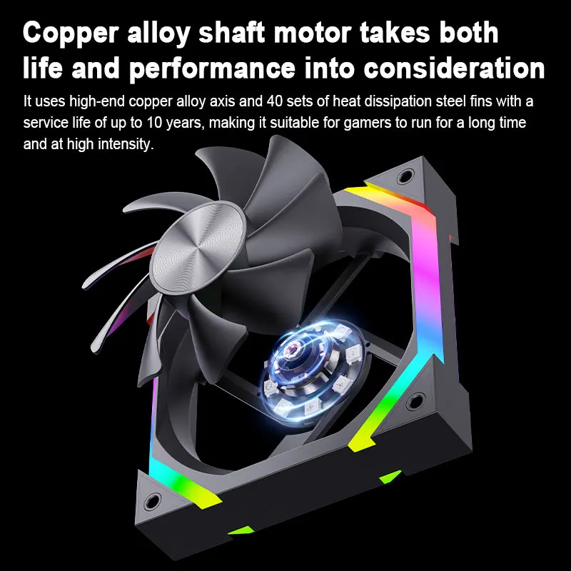 Computer Chassis Fan UPSIREN ZF-120 12cm ARGB 4 Pin PWM Quiet Cooling Fan 12V Large Air Volume 45CFM/600-1500RPM