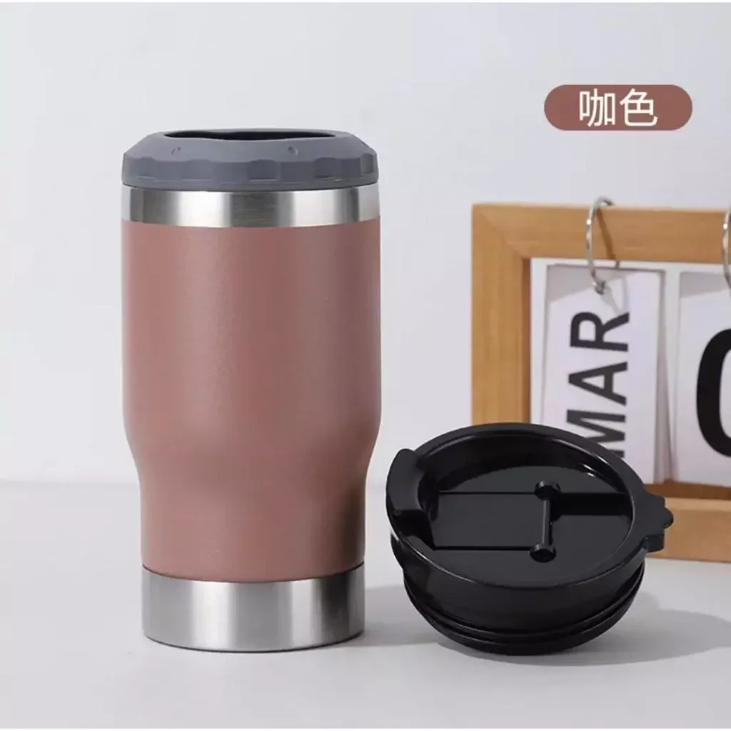 Copo Térmico 400ml 5 opção em 1 Latinha Barrigudinha Long Neck Lata Alta Com abridor Porta Cerveja Garrafa 9