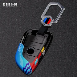 Sleek Carbon Fiber Style Car Key Case Cover (B BlackBlue)