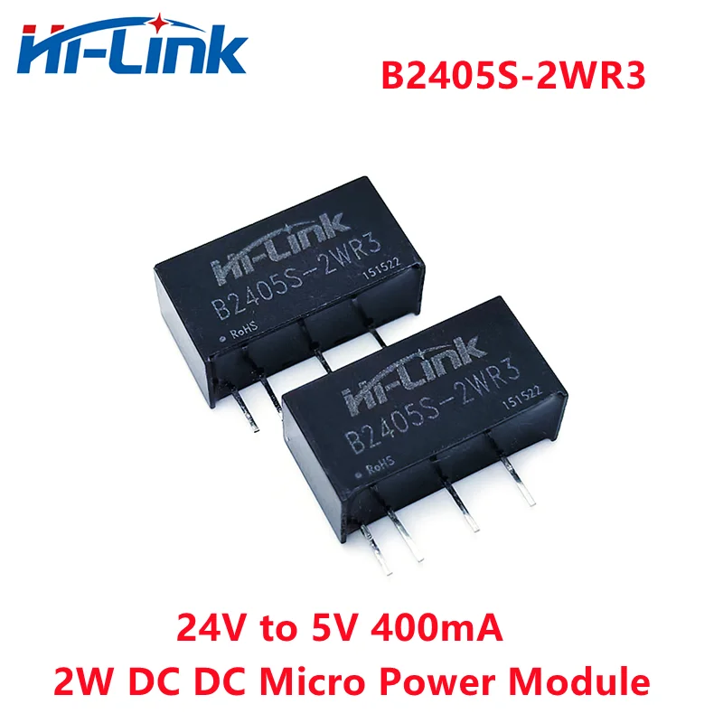 Hi-Link 10 * B2405S-2WR3 Ultra Mini Transformator Dcdc Step Down Converter 2W 24V Naar 5V 400mA Uitgang Schakelaar Voeding Module Pcb