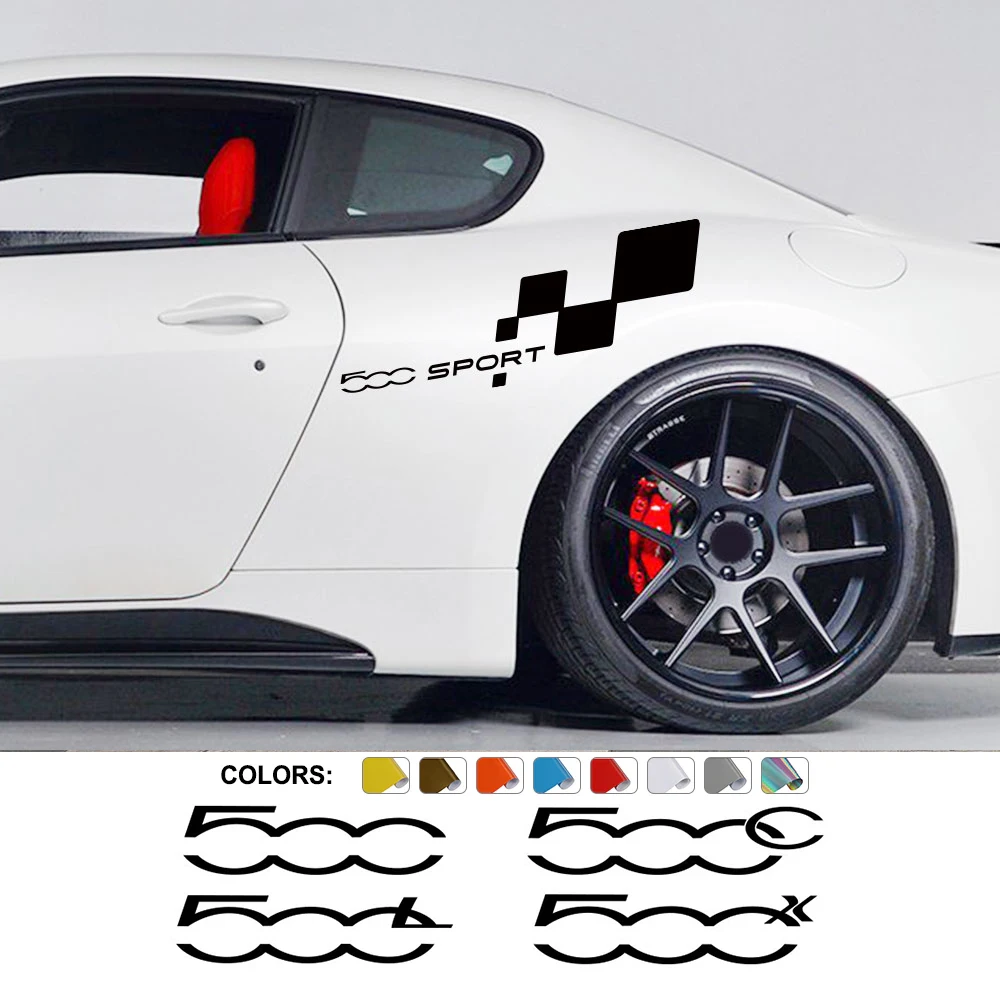 Car Racing Sport Sticker Per Fiat 500 500C 2012 500X 500L Abarth 695 Decor Decal Vinyl Cover Auto Body Side Tuning Accessori