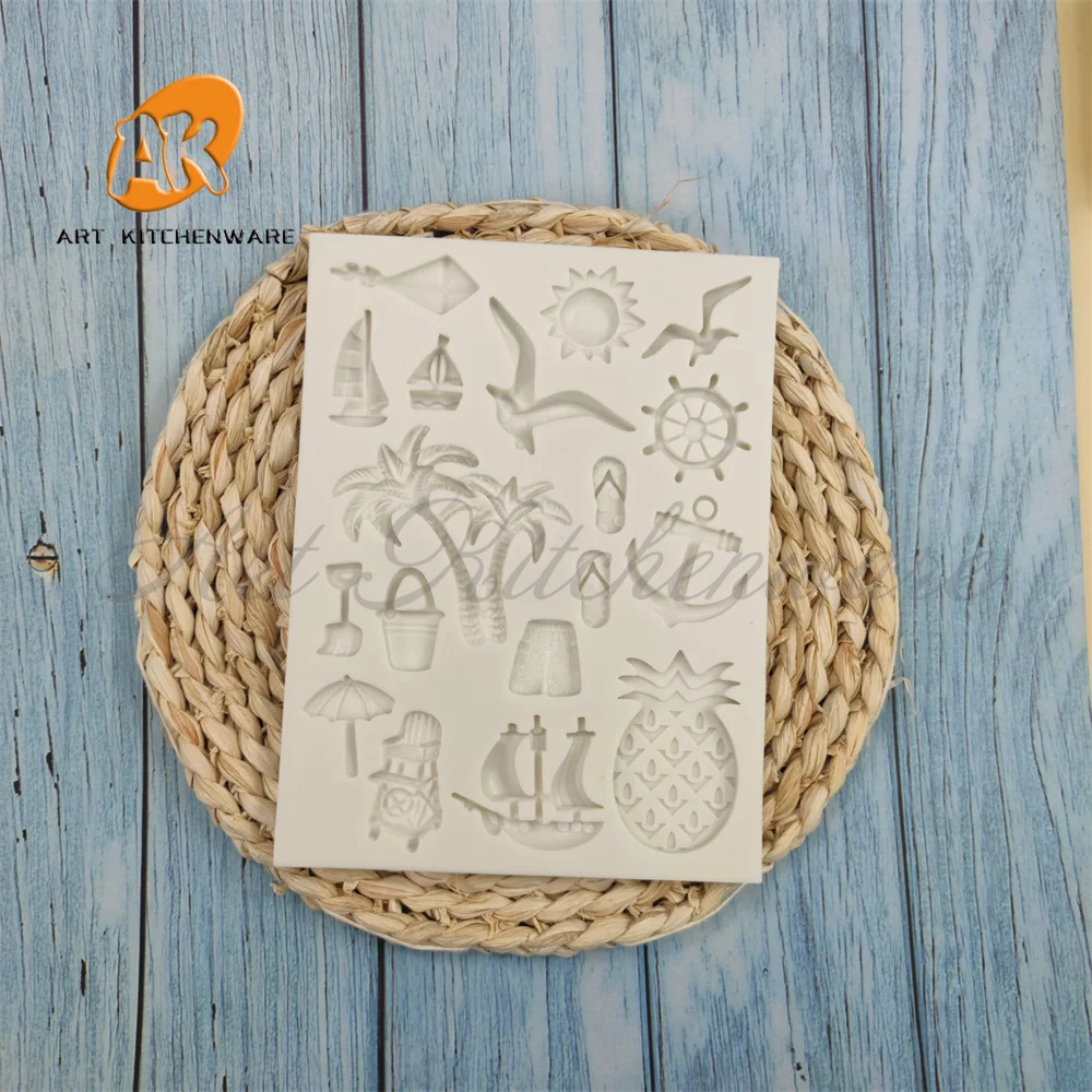 

Holiday in Beach Silicone Fondant Mold Cake Decorating Silicone Soap Moulds Cupcake Decorations Bakeware