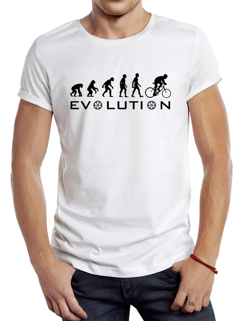 TEEHUB Bike Evolution tryckt T-shirt för män Vintage MTB Streetwear Funny Cykeltryck Toppar Hipster Tee_voghion.com