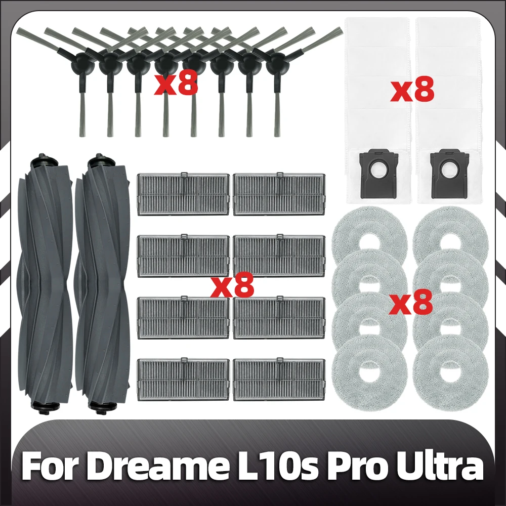 DREOX Kit Ricambi Per Xiaomi Robot Aspirapolvere Mop 2S (XMSTJQR2S) - Spazzola Principale, Laterali, Filtro HEPA, Panni