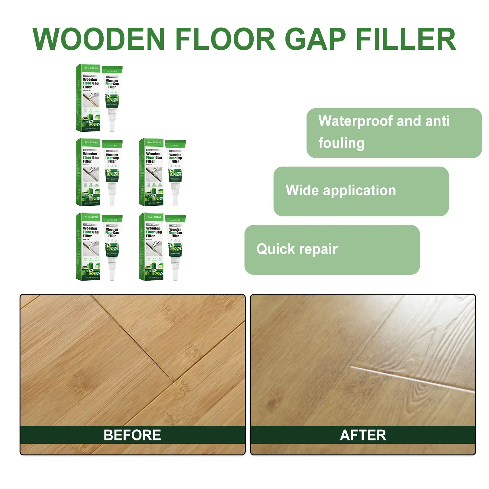Jaysuing 100g Wooden Floor Gap Filler Strong Adhesion Mildewproof Repair Crack Waterproof Anti-fouling Wooden Floor Gap Adhesive