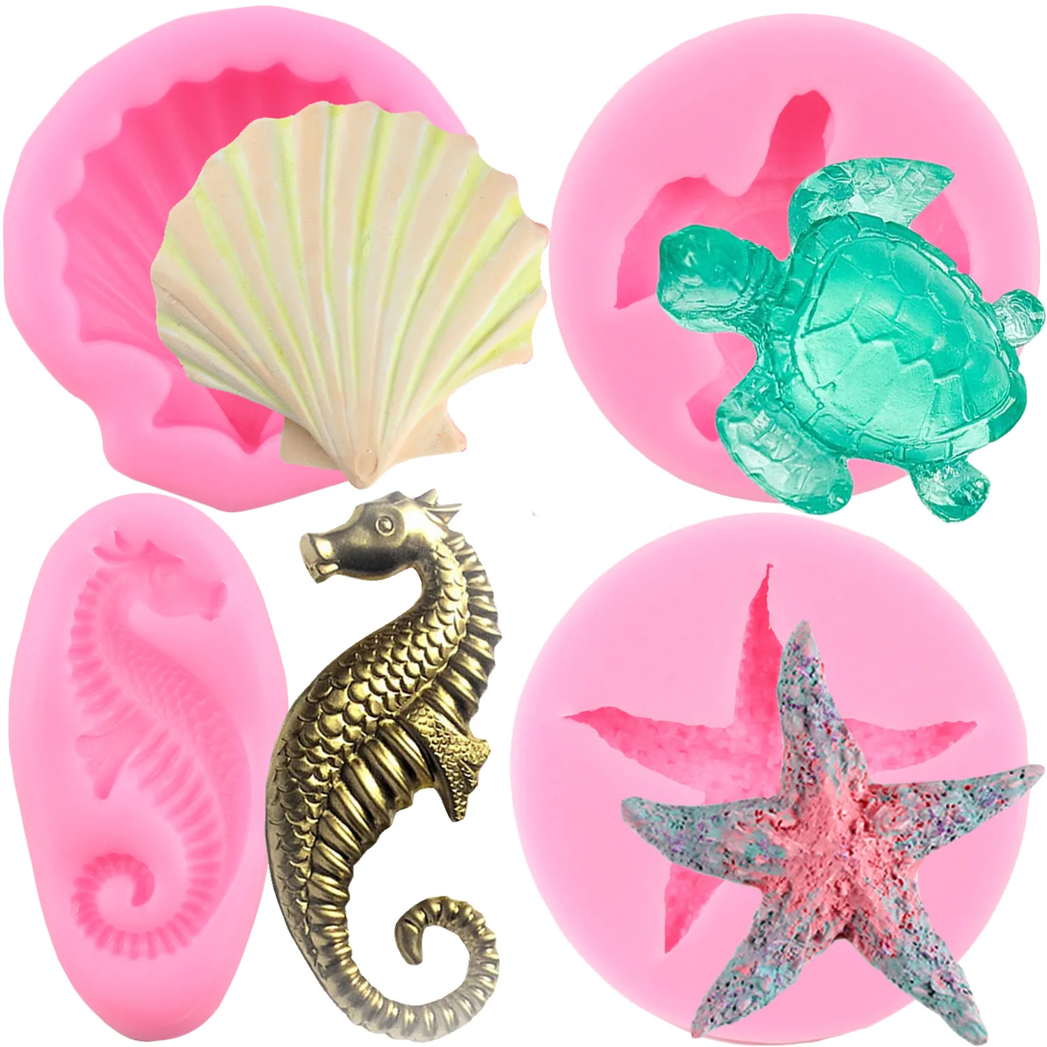 Epoxy Resin Starfish Mold Chocolate Candy Molds Food-Grade Seashell  Silicone Molds Cute Gifts For Baking Biscuits Pudding Jelly - AliExpress