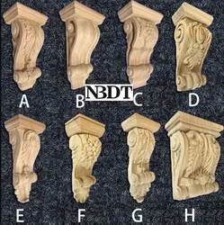 1Piece Unpainted Rubberwood European Acanthus Leaf Wood Corbel Traditional Scroll