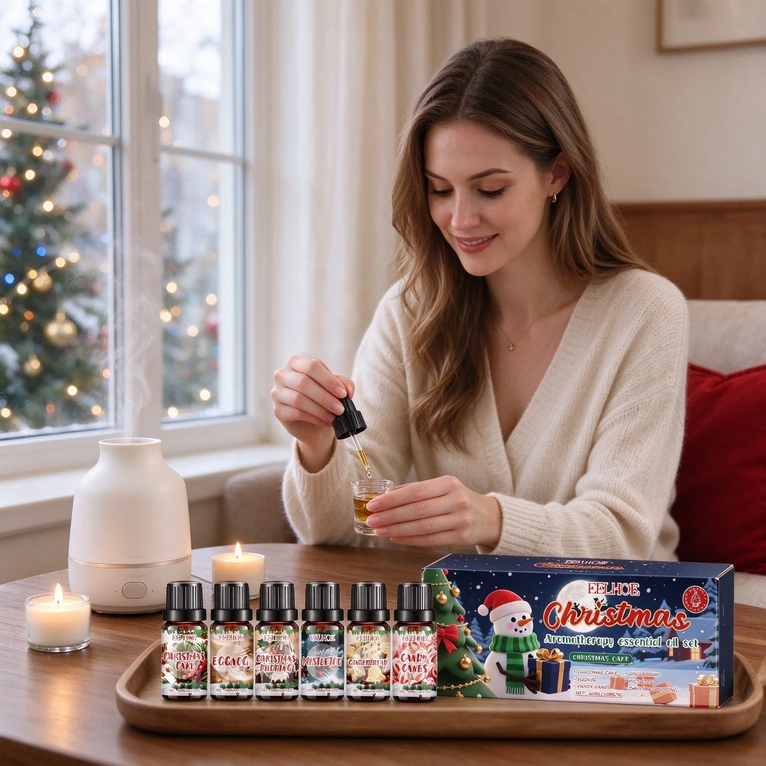 Holiday Fragrance Oil Gift Set - 6 Long-Lasting Aromatic Scents
