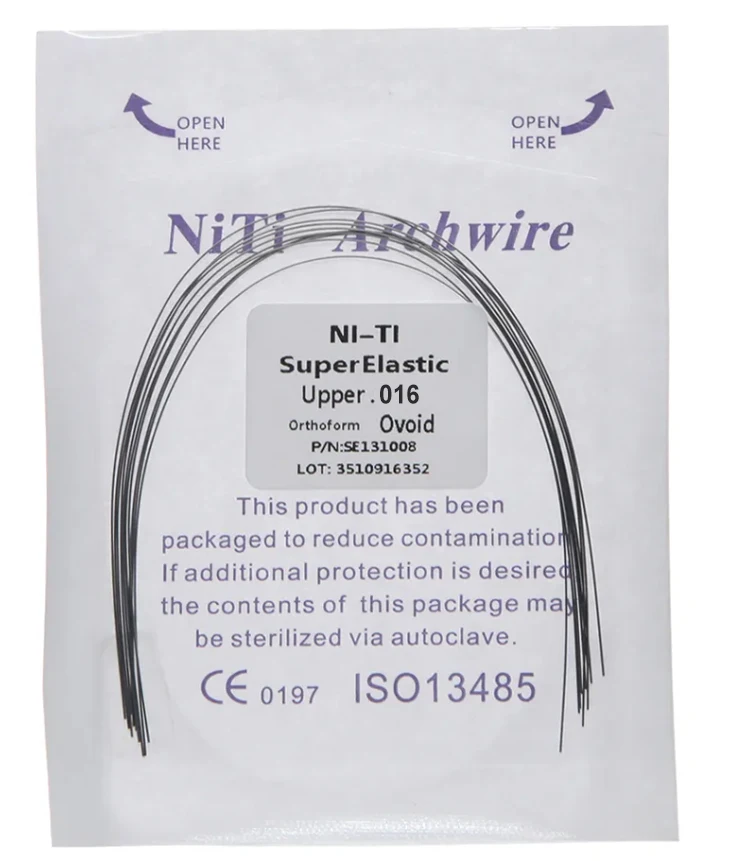 Lot De 50 Fils D'arc Orthodontique Niti Ronds – Forme Ovoïde, Super élastique – Sans Marque