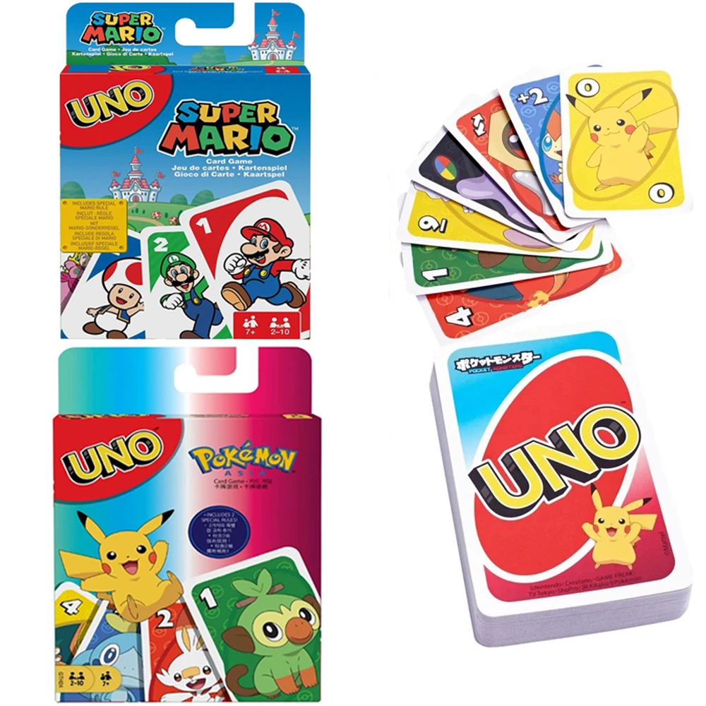 Pokemon Pikachu Anime Game figure Card UNO Game Family Funny Entertainment  Board Game Poker Cards Game Gift Box Festive gifts