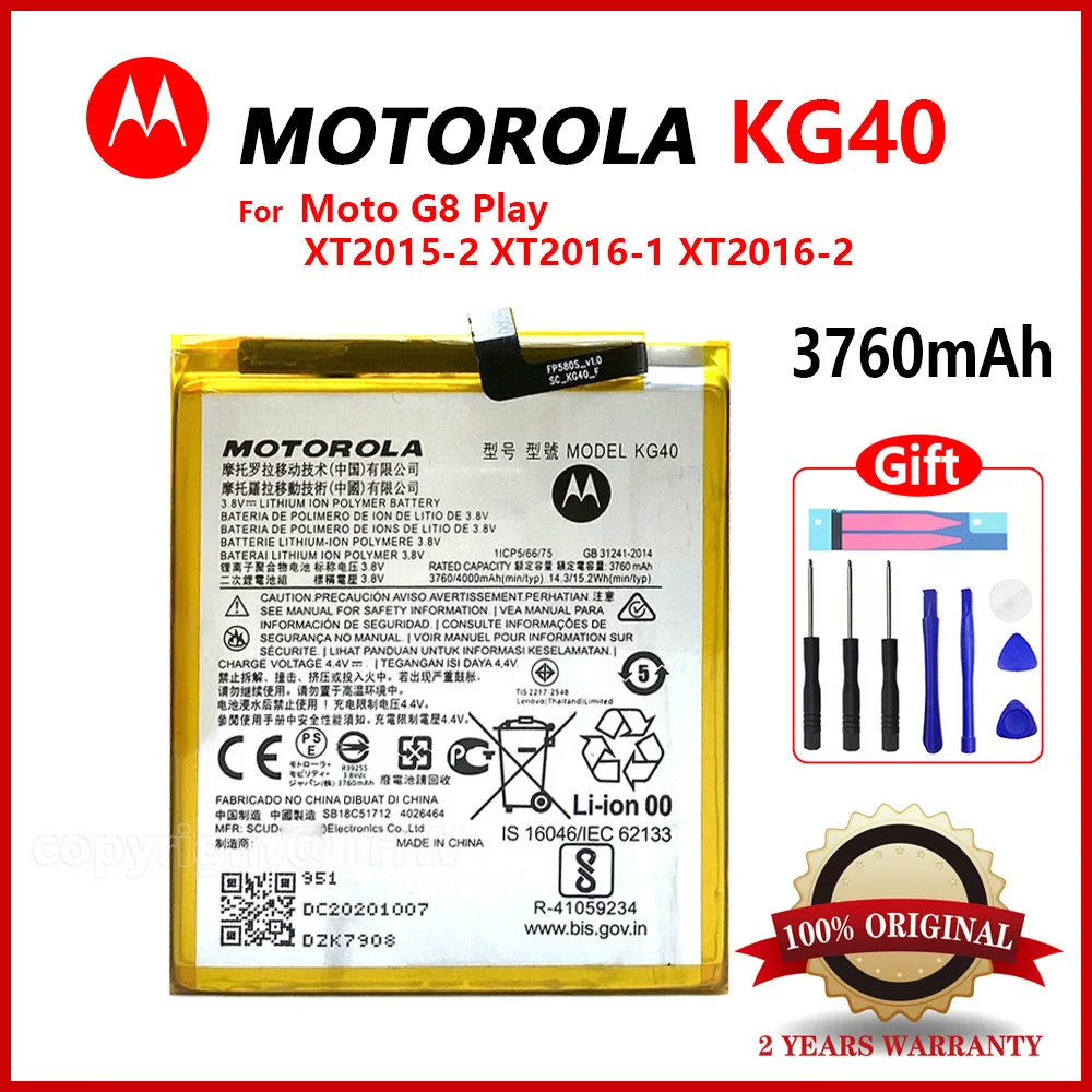 

100% New Original KG40 Battery Motorola Moto G8 Play Moto One Macro, One Macro Dual SIM, XT2015-2, XT2016-1 XT2016-2 Smart Phone