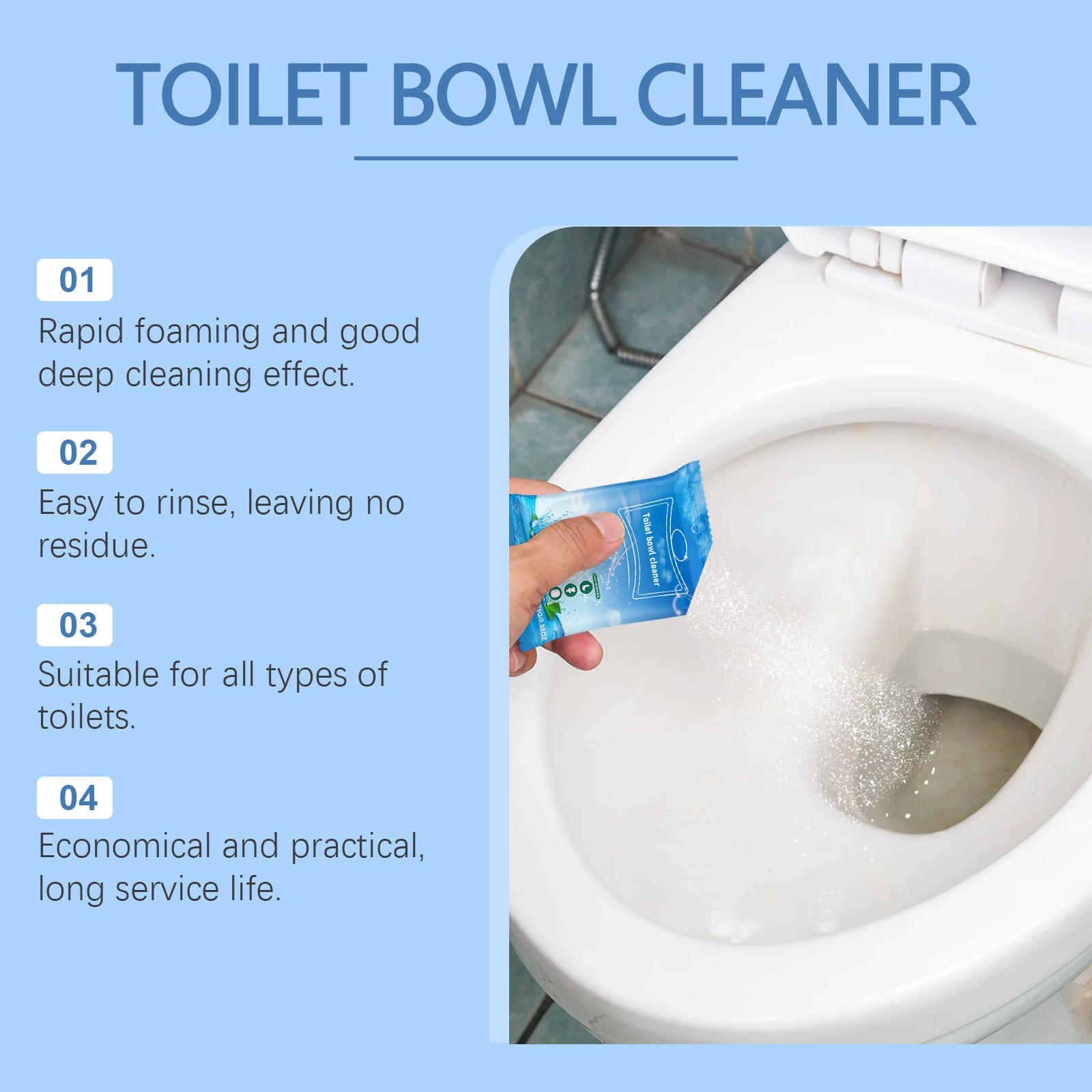 Jakehoe 6pcs Toilet Bowl Cleaning Powder Urine Yellow Dirt Remover Tank Deodorant Air Refreshing Toilet Cleaning Foaming Powder