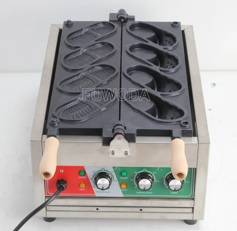 Stainless Steel Crocs Shape Waffle Maker Non-Stick 3D Hole Design