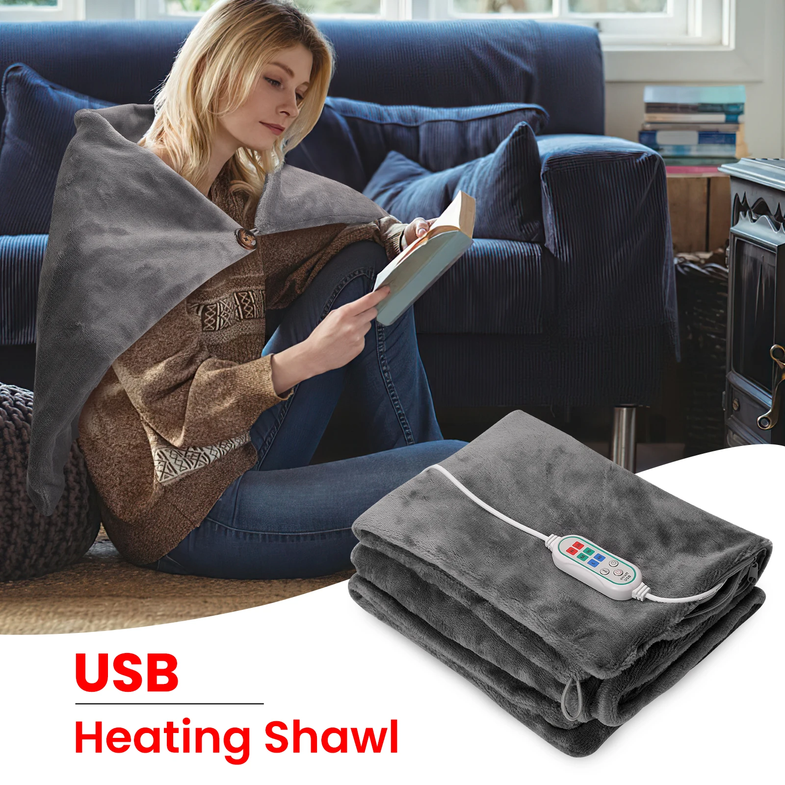 ElectricHeatingBlanket4580CMUSBThermalInsulationBlanketsShawlThickerHeaterHeat