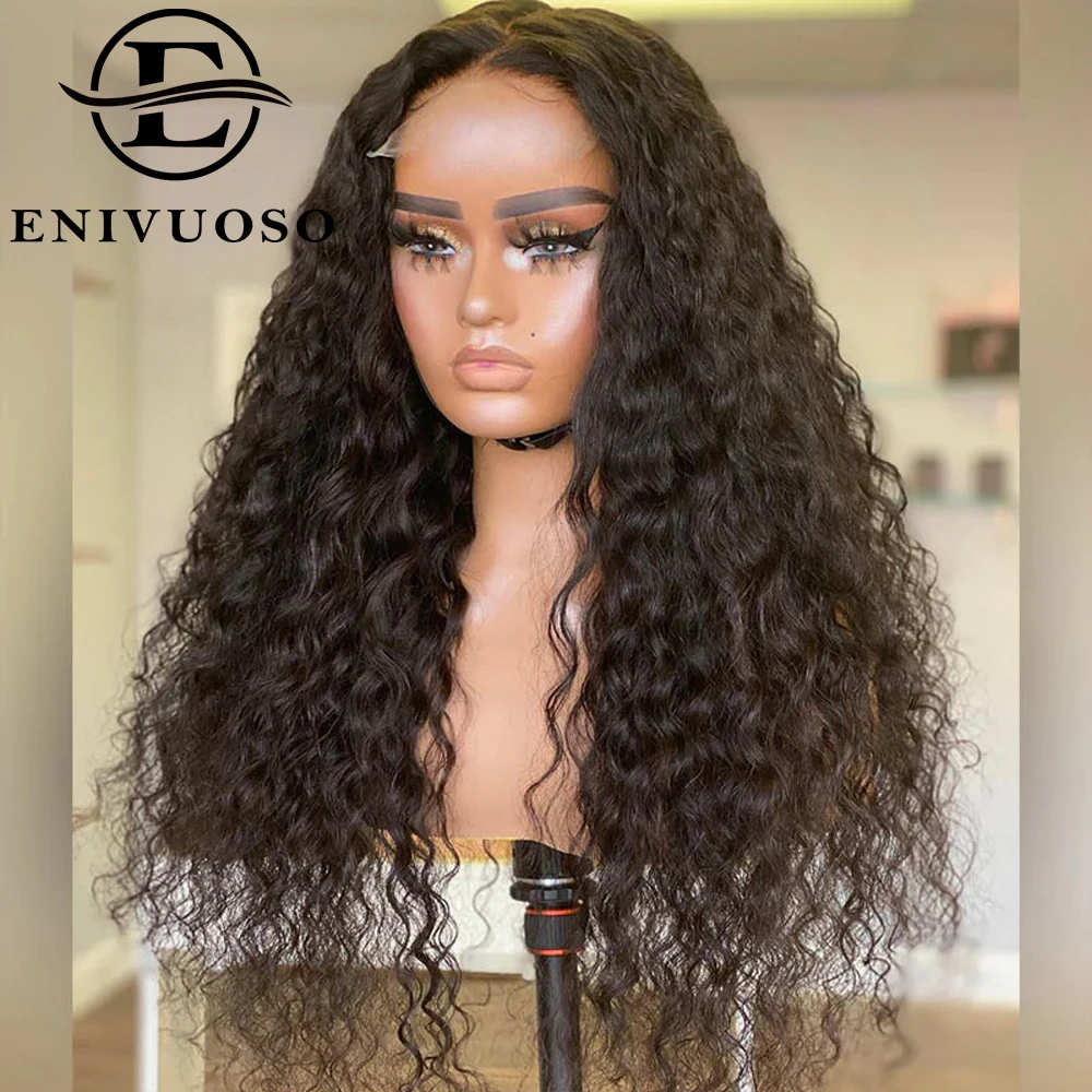 

180% Density Water Wave Lace Wig Pre Plucked with Baby Hair Natrual Hairline Black Deep Curly Glueless Wigs For Black Women