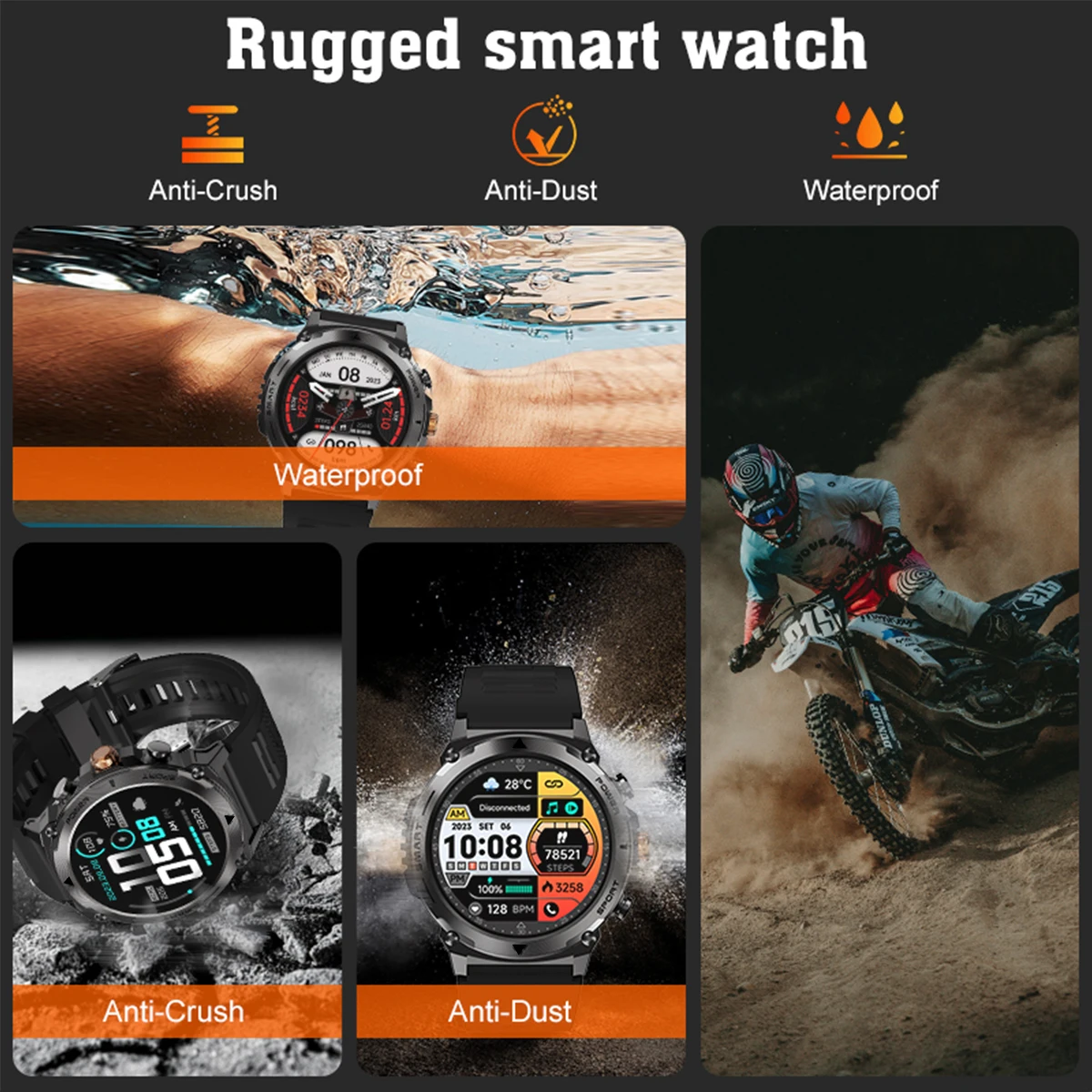 AMOLED Ʈ ġ ȸ , IP68  ƮϽ ġ, Ʈ ġ,  ýƮ,   ڵ, 1.43 ġ, ǰ